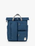 ROKA London Waterhouse Recycled Canvas Rolltop Backpack, 16.4L, Blue