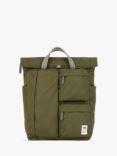 ROKA London Waterhouse Recycled Canvas Rolltop Backpack, 16.4L, Moss