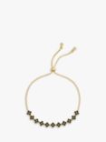 Jon Richard Crystal Clover Toggle Bracelet, Gold/Black