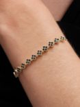 Jon Richard Crystal Clover Toggle Bracelet, Gold/Black