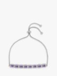 Jon Richard Amethyst Perfume Bottle Toggle Bracelet, Silver