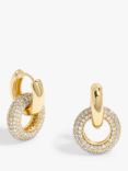 Jon Richard Cubic Zirconia Ring Hoop Earrings, Gold