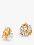 Jon Richard Crystal Knot Clip-On Earrings, Gold