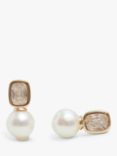 Jon Richard Crystal and Pearl Drop Earrings, Gold