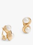 Jon Richard Polished Pearl Infinity Clip-On Earrings, Gold