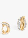 Jon Richard Crystal Ribbed Triple Row Clip-On Earrings, Gold