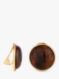 Jon Richard Tortoise Shell Dome Clip-On Earrings, Gold/Brown