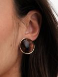 Jon Richard Tortoise Shell Dome Clip-On Earrings, Gold/Brown