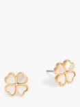 Jon Richard Mother of Pearl Heart Clover Stud Earrings, Gold