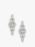 Jon Richard Cubic Zirconia Diamond Shape Statement Drop Earrings, Silver