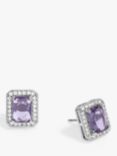 Jon Richard Amethyst Perfume Bottle Stud Earrings, Silver/Purple