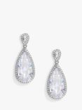 Jon Richard Cubic Zirconia Pear Drop Earrings, Silver