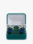 Jon Richard Sapphire Bow Drop Earrings, Silver/Blue