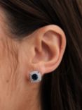 Jon Richard Sapphire Crystal Stud Earrings, Silver/Blue