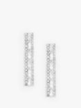 Jon Richard Crystal Baguette Linear Drop Earrings, Silver