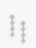 Jon Richard Crystal Cluster Four Drop Earrings, Silver