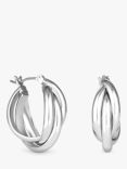 Jon Richard Polished Interlocking Hoop Earrings, Silver