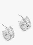 Jon Richard Crystal Baguette Stone Hoop Earrings, Silver