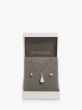 Jon Richard Bridal Cubic Zirconia Pendant Necklace and Stud Earrings Set, Silver