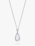 Jon Richard Cubic Zirconia Pear Drop Pendant Necklace, Silver