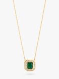 Jon Richard Emerald Crystal Baguette Pendant Necklace, Gold/Green