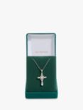 Jon Richard Cubic Zirconia Cross Pendant Necklace, Silver