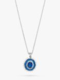 Jon Richard Cubic Zirconia Sapphire and Crystal Pendant Necklace, Silver/Blue