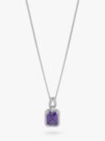 Jon Richard Amethyst Perfume Bottle Pendant Necklace, Silver/Purple