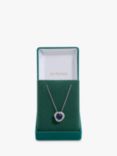 Jon Richard Cubic Zirconia Halo Pendant Necklace, Silver/Blue