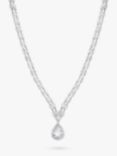 Jon Richard Cubic Zirconia Crystal Statement Pear Drop Necklace, Silver