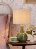 Laura Ashley Padley Glazed Ceramic Base Table Lamp, Green