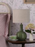 Laura Ashley Padley Glazed Ceramic Base Table Lamp, Green