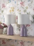 Laura Ashley Penny Ceramic Base Table Lamp, Set of 2