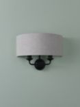 Laura Ashley Sorrento Double Wall Light, Black