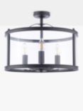 Laura Ashley Harrington 3 Bulb Semi-Flush Ceiling Light, Black