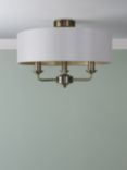 Laura Ashley Sorrento 3 Arm Semi-Flush Ceiling Light, Antique Brass