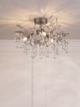 Laura Ashley Willow Semi Flush Ceiling Light, Pewter