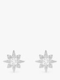 Simply Silver Cubic Zirconia Star Stud Earrings, Silver