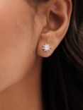 Simply Silver Cubic Zirconia Star Stud Earrings, Silver