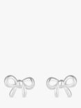 Simply Silver Polished Bow Stud Earrings, Silver