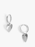 Simply Silver Polished Diamond Cut Heart Drop Earrings, Silver