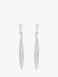 Simply Silver Cubic Zirconia Stick Drop Earrings, Silver