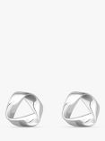 Simply Silver Open Fluid Knot Stud Earrings, Silver