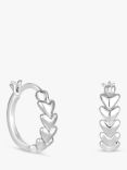 Simply Silver Heart Hoop Earrings, Silver