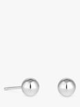 Simply Silver Polished Orb Stud Earrings, Silver