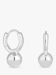 Simply Silver Polished Orb Huggie Hoop Earrings, Silver