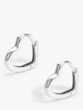 Simply Silver Sterling Silver 925 Polished Open Heart Huggie Hoop Earrings