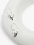 Simply Silver Tapered Heart Drop Earrings, Silver