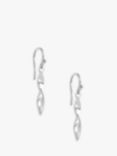 Simply Silver Polished Twist Drop Earrings, Silver