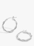 Simply Silver Twist Hoop Earrings, Silver